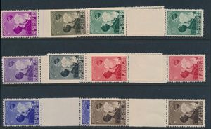 N° 447/54 Alle in paar met tussenpaneel, zm  (OBP ++€90)