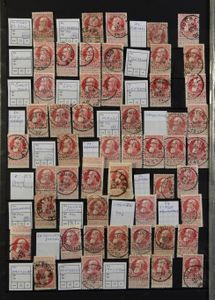 1905/1976 Verzameling in 2 insteekboeken, waarbij mooie en betere stempels, ook enkele betere reeksen, zm/m/ntz