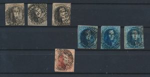 Verzamellotje médaillons, met o.a. N° 12, alle met centrale afstempeling 123-A1-(VERVIERS A1), zm/m/ntz