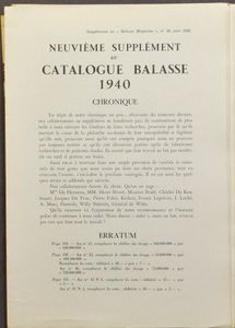 Auktionskatalog, Willy Balasse, Zusammenstellung von 11 Stücken