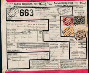 1920/1938 Oud restant voor detailzoeker, enkele betere, ook 1 volledige vrachtbrief van 1922, zm/m/ntz