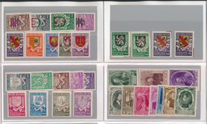 1941/1982 Samenstelling reeksen, losse waarden, stempels, SP, op bladen, zm