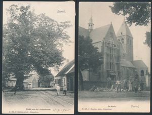 Zoersel, 2x Hoelen, de Lindeboom (n° 582) en kerk n° 467) (Totaal 2 stuks)