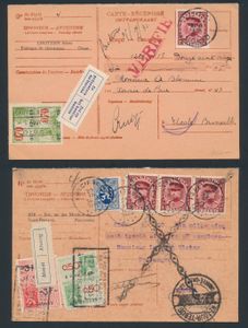 13 documenten met zegels uit deze reeks, meeste bankwissels, zm/m/ntz