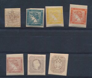 1870/1894 Nadrukken van krantenzegels (7 verschillende), zm/m