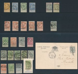 Stempelselectie met betere exemplaren, 25 stuks, o.a. ambulant, rolstempel, dagblad, brugstempel, etc., zm/m (Hoge stempelwaarde)