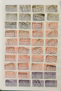 1923/1931 Samenstelling +/-1900 zegels type Rijkswapen met leesbare stempels in insteekboek, zm/m