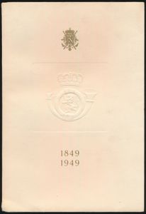 Het Honderdjarig Bestaan van de Eerste Belgische Postzegels 1849/1949 (3x); Het Bestuur der Belgische Posterijen; 1949; gedrukt; ingebonden/gelijmd; zachte kaft; in zeer goede staat; 2x in Nederlands + 1x in Frans