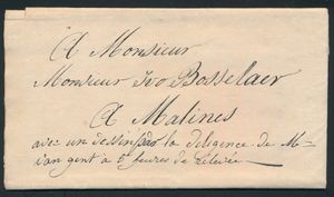 1824, bodenbrief vanuit Anvers, dd. 24 juni 1824, interessante inhoud van de brief, met manuscript op voorzijde 