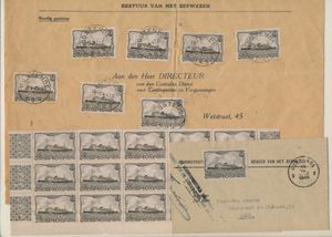 Oostende-Dover, vignet op briefje, 7x op voorzijde groot formaat, veldeel van 15, zm/m/ntz