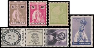 Portugees India, 1911/1959, mooie verzameling vanaf Republica-opdrukken met middenperforaties, w.o. zeldzame zegels in ringband, met Vasco da Gama, Cérès, blokken, zm