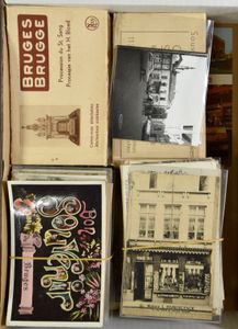 Brugge, diverse zichten, oude kaarten, enkele foto's (175 stuks + 6 ZK-boekjes)