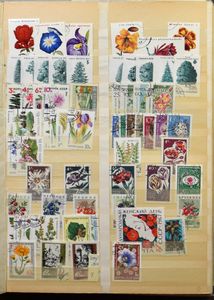 Alle periodes, mix van restanten in albums en op kaartjes, w.o. thema flora gestempeld en 