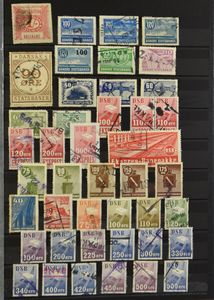 Album met spoorweg, zeer zeldzame verzameling zegels Denemarken, Zweden en Finland, met opvallend veel zeldzamere gestempeld, schat voor themaverzamelaars, diverse proeven van o.a. Zweden, buitenkans, zm