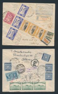 1861/1940 Interessante verzameling op bladen voornamelijk Hermeskoppen en aantal brieven, w.o. betere naar België en Luxemburg, voor specialist, zm/m