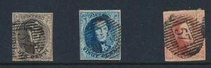 N° 6/8, de drie zegels volrandig, afstempeling D.57-Warneton, zm (OBP €134 + COBA €150)
