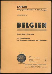 Billig's Grobes Handbuch der Fälschungen, Liferung, nr. 40, BELGIEN + Billig's Grobes Handbuch der Fälschungen, Liferung, nr. 41, BELGISCH-KONGO; Frietz Billig; gedrukt; geniet; Frans; zachte kaft; in slechte staat; enkele pagina's plakken vast
