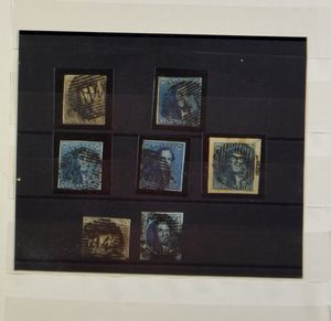 1849/1863 Kleine samenstelling met 17 zegels w.o. n° 1 (1x) en 2 (4x), zm/m
