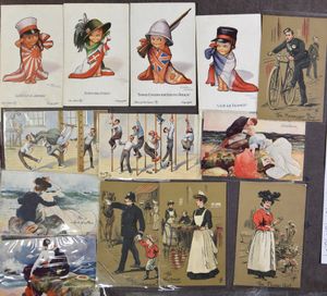 Fantasie en illustrators w.o. A. Thiele, Tuck Oilette, Vienne en type Vienne, enz., zeer mooie samenstelling (40 stuks)