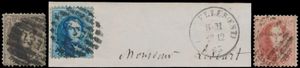 N° 14A, 15A (op klein fragment) en 16, alle met duidelijke 8-balken ambulante stempel 