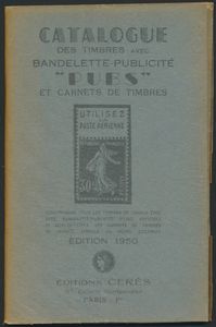 Catalogue des timbres avec bandelette-publicité 