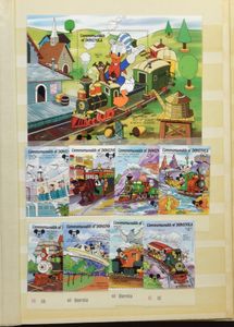 Samenstelling diverse landen in 16 boeken, w.o. Frans Andorra, Franse gebieden, Turkije, Belgische Gebieden, Oostenrijk, San Marino, Commonwealth, thema Disney, enz., zm/m/ntz