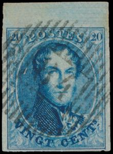 N° 11, volrandig met bovenbladboord, positie 159, centrale afstempeling D.84-Orchimont, zm (COBA €60)