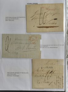 1827/2010 Mooi opgestelde verzameling (BRF/PWST/FDC) overwegend naar St.-Niklaas - Waas (of Waasland) in 5 ordners, grote verscheidenheid aan frankeringen + automaatzegels, bezetting, zm/m/ntz