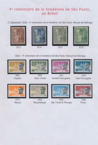 Omnibus, verzameling enkele Omnibus-uitgiften, 100 jaar postzegels Portugal, Medisch Congres 1952, Expo 1958, UIT e.a. op bladen, zm