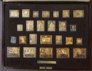 MUNTEN: België, Belgische Dynastie - zilveren postzegels (425gr. zuiver zilver)
