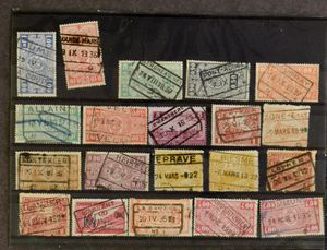 1922/1950 Selectie met 173 stempels kleinere en minder frequente stations, waarbij zeldzame, zm