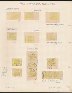 Indische Staten, 1912/1918, studie van Zonnegod Surya met variëteiten, proeven, veldelen, poststukken, zm