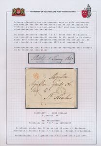 1847 Voorloper met inhoud, vanuit Santvliet, vertrekstempel Type 18 