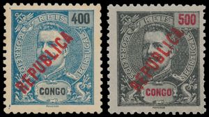 Portugees Congo + Colonias de Africa, 1898/1915, Colonias Vasco da Gama en Congo vanaf Republica-opdrukken w.o. betere, Vasco da Gama, Cérès, zm