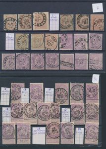 Mooie collectie tussen N° 48 en 80, ongeveer een 1000-tal zegels, meerdere stempels, variëteiten enz… voor de specialist, zm/m