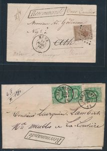 1858/1924 Mooie samenstelling klassieke brieven, 23 ex., w.o. aangetekende, retour a l'envoyeur, express, spoedbestellingen, waardebrief, zeer mooie samenstelling, voor de specialist in brieven, zm/m