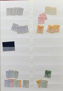 Voorraad allerlei in 6 insteekboeken, met Reich, Zones, Bund (w.o. groot aantal boekjes), zm/m/ntz