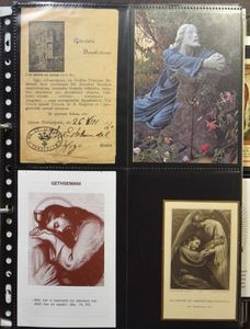 RELIGIE: Heiligen- en religieprentjes, bidprentjes in 7 albums/ordners (Duizenden stuks)