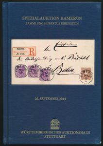 Spezial Auktion Kamerun + Deutsch-Südwestafrika, 20 september 2014; Württembergisches Auktionshaus Stuttgart; gedrukt; ingebonden/gelijmd; Duits; harde kaft; in goede staat; 2 stuks in totaal