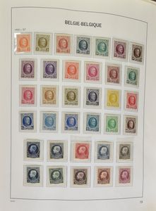 1869/1991 Verzameling in 3 Davo albums, waarbij Houyoux *, 221/33 *, 1° Orval *, Landschappen **, 301 **, jaren '50 overwegend *, 434 A/B **, BL 7 **, BL 26/31 *, nominaal, zm/m/ntz
