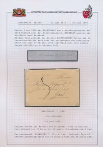 1820 Voorloper met inhoud, vanuit Brasschaat, vertrekstempel 