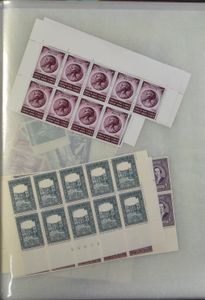 1915/1990 Samenstelling diverse uitgiften in vellen en roldelen, waarbij variëteiten en curiositeiten, in 2 vellenmappen, zm/m