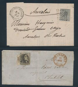 1851/1859 Kleine studie van 8 brieven over Antwerpen, met datum tussen 2 juni 1851 en 1859, w.o. twee brieven naar London (Engeland), zm/m