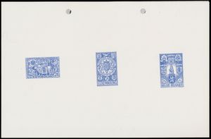 Expo '58, niet aangenomen ontwerp, 1 ontwerp in blauw op glanzend papier 