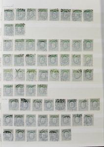 N° 30 tot 110, niet alle N° zijn aanwezig, grote stempelverzameling in album, met meerdere honderden zegels, wisselende stempel kwaliteit, voor de stempelzoeker, zm/m