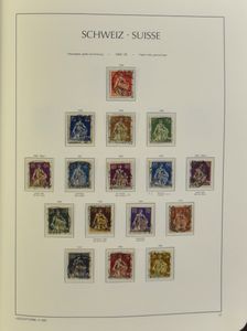1850/1975 Verzameling in Leuchtturm album, w.o. Zittende en Staande Helvetia gestempeld, Pro Juventute 0/**, Pax **, BL 13/15 **, zm/m/ntz