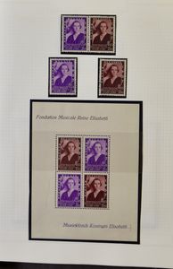 Koningshuis, mooi opgestelde verzameling in 3 albums, w.o. zegels, HK, ZK, foto's, FDC's, zm