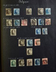 1849/1967 Verzameling in oude klemband in gemengde kwaliteit, w.o. n° 37 gestempeld, 5 franken *, Rode Kruis *, BZ, Brugge **, enz., zm/m/ntz