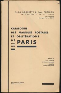 Catalogue des marques postales de Paris 1938; Rochette & Pothion; 1958; gedrukt; ingebonden/gelijmd; Frans; 348pag.; zachte kaft; in goede staat