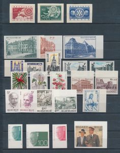1954/1995 Samenstelling diverse uitgiften ongetand, w.o. Rotary (enkele roestpuntjes), Albert II, zm/ntz (OBP €1.137)